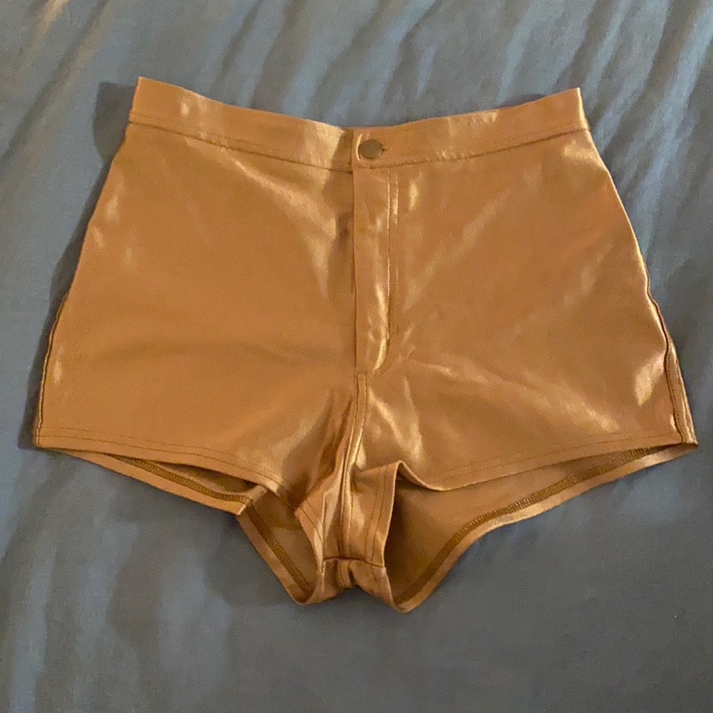 American Apparel Gold High Waisted Shorts